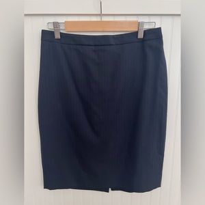 J Crew suiting No. 2 Pencil skirt in midnight blue pinstripes